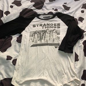 Stranger things black and white shirt